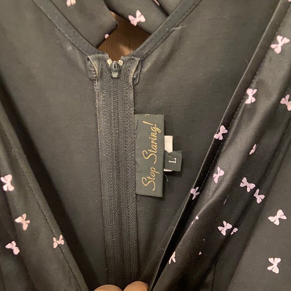 Stop Staring bow wiggle dress L - Picture 2 of 4